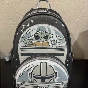 Star Wars Mini Backpack with Baby Yoda and Mandalorian Design